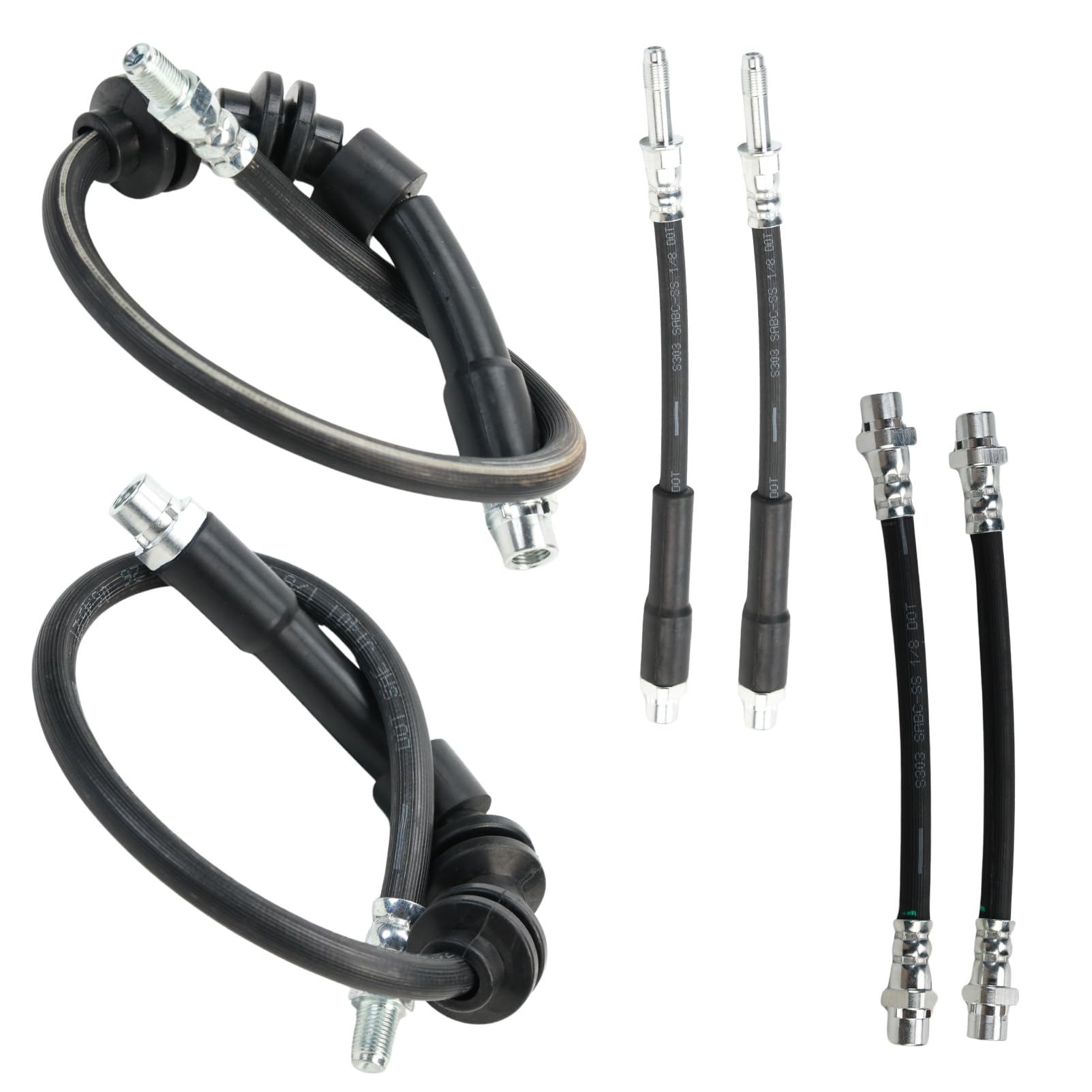 6x für 1er E87 E81 E82 E88 Cabrio 3er E90 E91 E92 E93 Bremsschlauch BremsschläUche Set,Bremsleitung Bremsleitungen Bremssystem Gummischlauch Bremsrohr Replace 34306762838