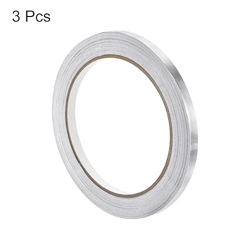 Miniatura 3 de MECCANIXITY Cinta de papel de aluminio, cinta de aluminio de 0.24 pulgadas x 65 pies (1.96 mil), cinta HVAC de alta temperatura, cinta de aluminio
