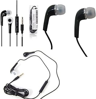 Genuine Original White Samsung EHS64AVFBE In Ear Headphones/Stereo Headset/Handsfree Kit/Hybrid Headphones 3.5mm With Tangle-Free Cable Including Mic For Samsung Devices [BLACK]