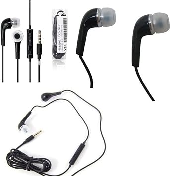 Genuine Original Black Samsung EHS64AVFBE In Ear Headphones/Stereo Headset/Handsfree Kit/Hybrid Headphones 3.5mm With Tangle-Free Cable Including Mic For Samsung Devices [BLACK]