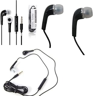 Genuine Original White Samsung EHS64AVFWE In Ear Headphones/Stereo Headset/Handsfree Kit/Hybrid Headphones 3.5mm With Tangle-Free Cable Including Mic For Samsung Devices [BLACK]