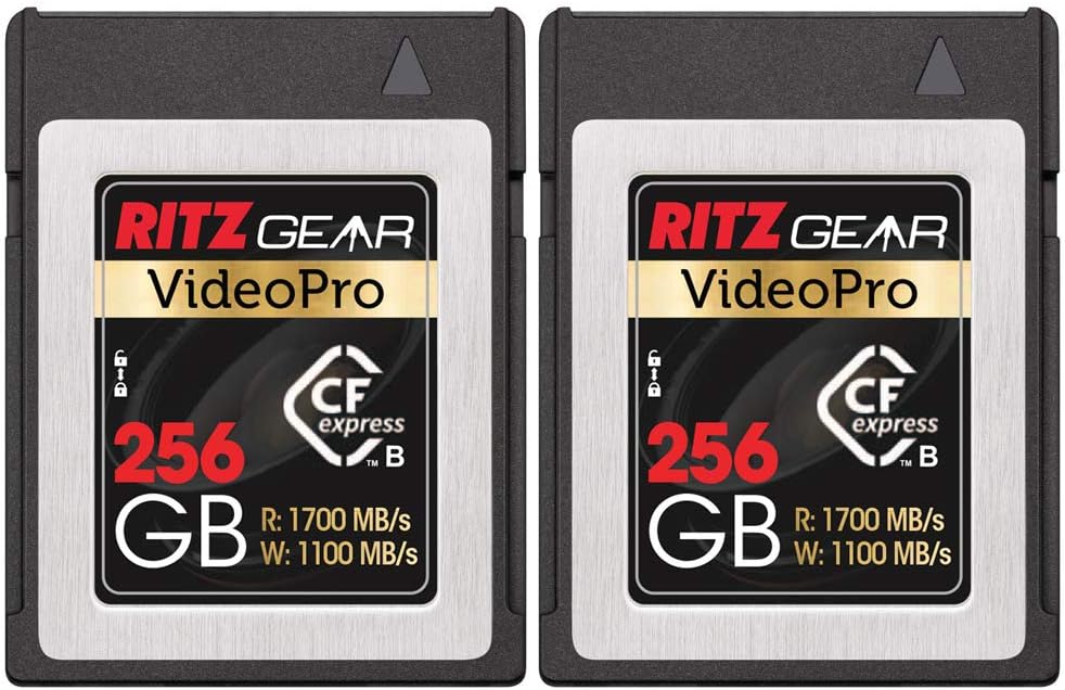 Ritz Gear CFExpress Type B 256GB Card (1700/1100 R/W), (Pack of 2 Units) Pairs with Compatible Canon & Panasonic DSLR Cameras. (Not Recommended for Nikon Cameras)