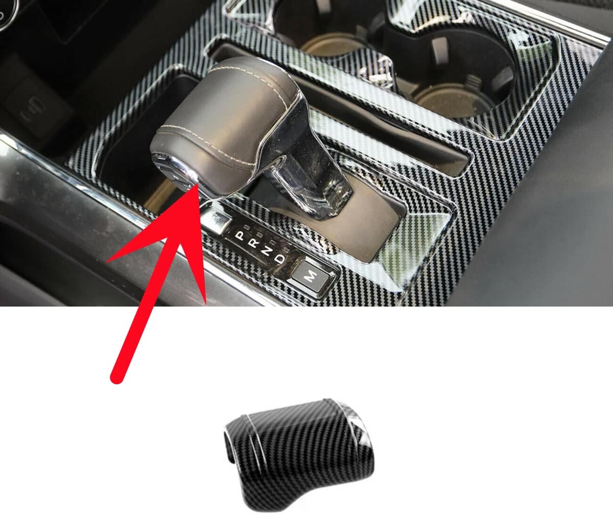 Console Center Gear Shift Knob Cover Trim for Ford F150 F-150 2021 2022 2023 2024 ABS Carbon Fiber Interior Accessories