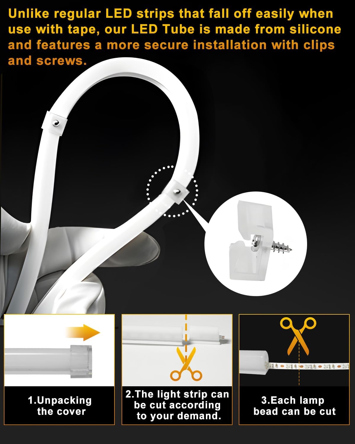 Sequential Switchback DRL Led Strip Light for Car SUV Motorcycle, 24Inch RGB Multi Color 12V LED Daytime Running Light, Flexible LED Tube Turn Signal Lights APP Bluetooth Control 2-Pack