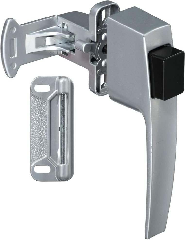 National Hardware N213-165 Pushbutton Door Latch Lock White 1-3/4 in Hole Spacing Storm Door Security Latch for Screen Doors 5/8 to 2 in Thick with Interior Locking