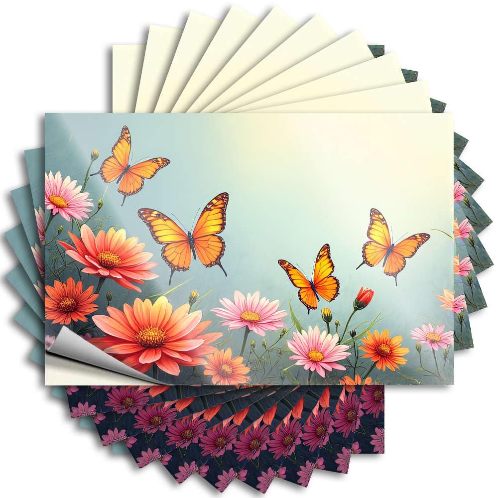 Bumper Half, Long Bumper Butterflies Fluttering Among Vibrant Flowers. | Sports Bar Decor(12X18CM)