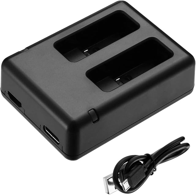 Powerextra Dual Battery Charger with Micro USB Cable for GoPro HERO8 Black GoPro HERO7 Black GoPro HERO6 Black GoPro HERO5, HERO5 Black GoPro Hero 2018