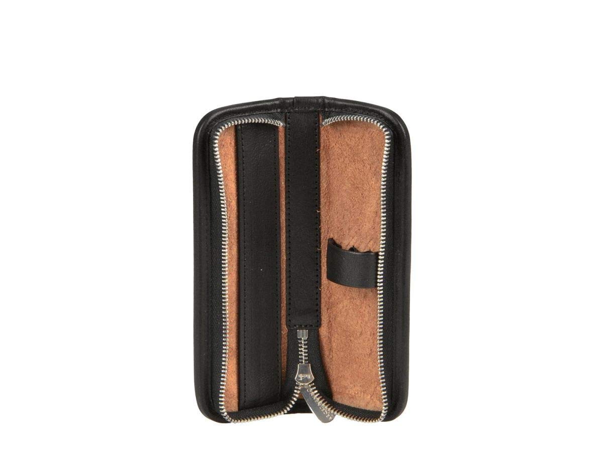 Sonnenleder Stifteetui für 3 Stifte Federtasche Leder GRASS Stiftetui schwarz