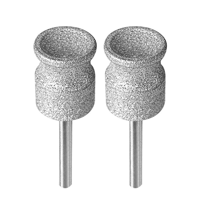 Broca Diamantada para Lixa de Unhas de Cães PaWuKi, Curva, Haste de 3,17 mm, Pacote com 2