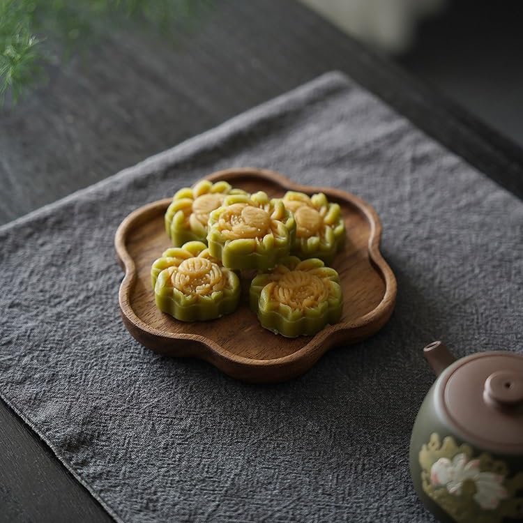 Bandeja de té de postre en madera de ámbar con base estable para un servicio seguro 5