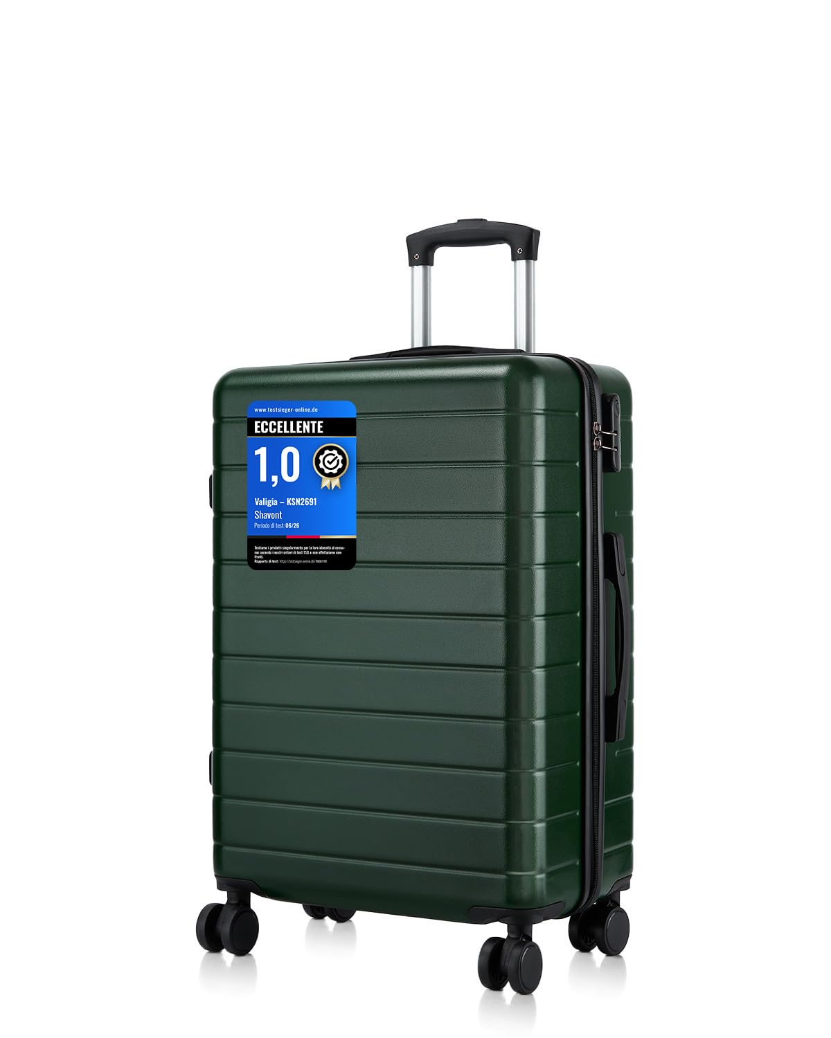 Bagaglio da Stiva Media, Valigia da Viaggio Trolley Rigida Ryanair Cabina con 4 Spinner Ruote con Lucchetto in ABS+PC