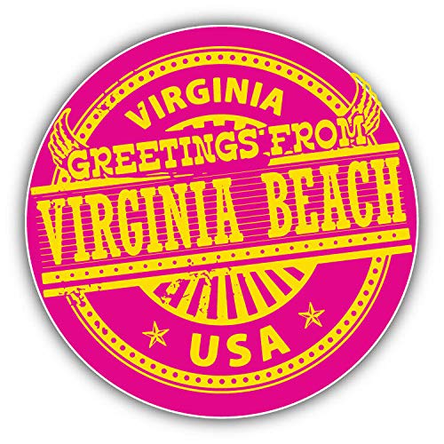 Virginia Beach Greeting Label Round Metal 0.75" Lapel Pin Hat Shirt Pin Tie Tack Pinback2
