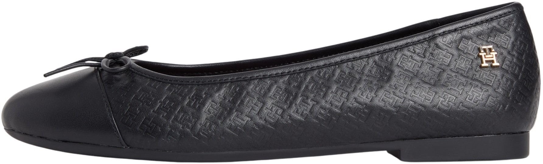 Tommy Hilfiger Women's Th Monogram Ballerina FW0FW09468 Ballerinas, Black (Black), 6.5