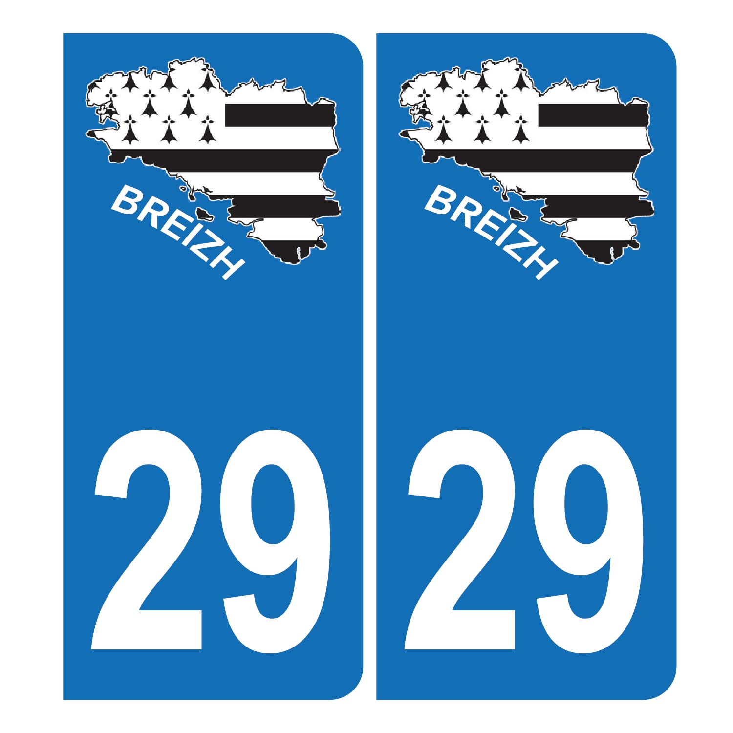 HADEXIA Autocollant Plaque d'immatriculation Voiture 29 Carte Bretagne