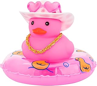 wonuu Car Accessories Rubber Ducks Dashboard Decorations Rubber Duck Pink Accessories Dashboard Duck Car Decorations Car Ducks for Dashboard Car Duck Car Dashboard Decorations, HG&pink-cowboywhitepink
