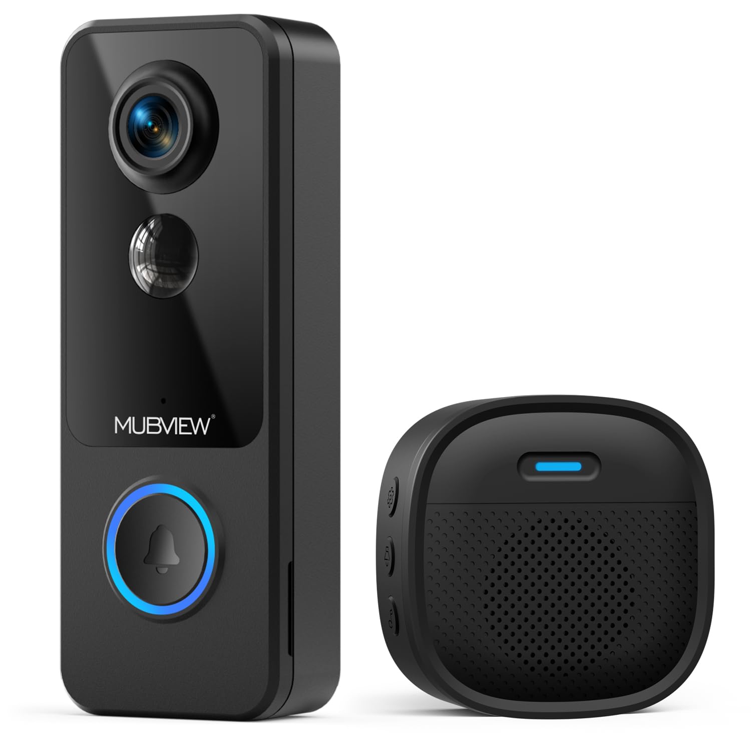 MUBVIEWDoorbell Camera Wireless with Chime, Video Doorbell - No Subscription, Voice Changer, Motion Zones, 1080HD, PIR Human Detection, 2.4Ghz WiFi, Battery-Powered Smart Doorbell