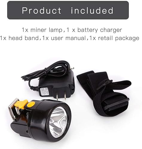 Miniatura 5 de Superbright - Luz de minería subterránea, luces de caza LED impermeable KL3.0LM recargable para minería, senderismo, pesca, caza (botón amarillo)