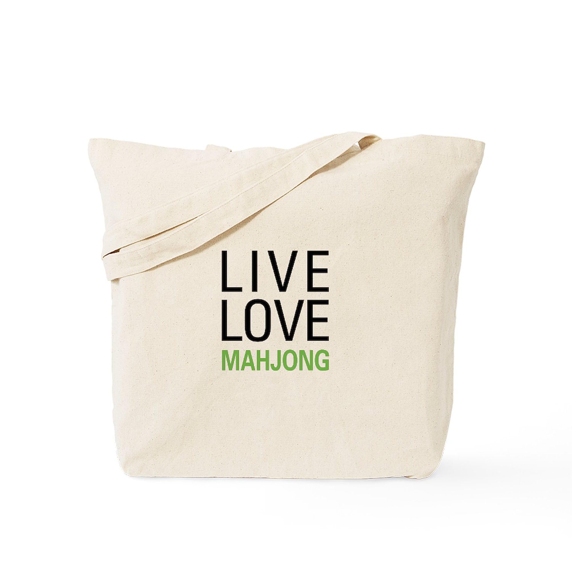 CafePress Live Love Mahjong Tote Bag Natural Canvas Tote Bag, Reusable Shopping Bag