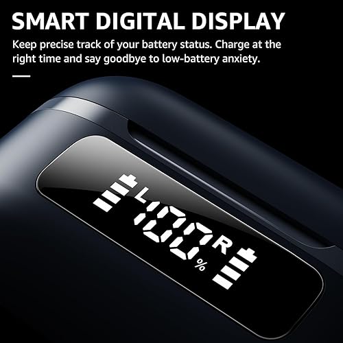 Miniatura 7 de TOZO NC9 Auriculares inalámbricos híbridos con cancelación activa de ruido, 6 micrófonos ENC Clear Call, IPX8 impermeable, auriculares intrauditivos