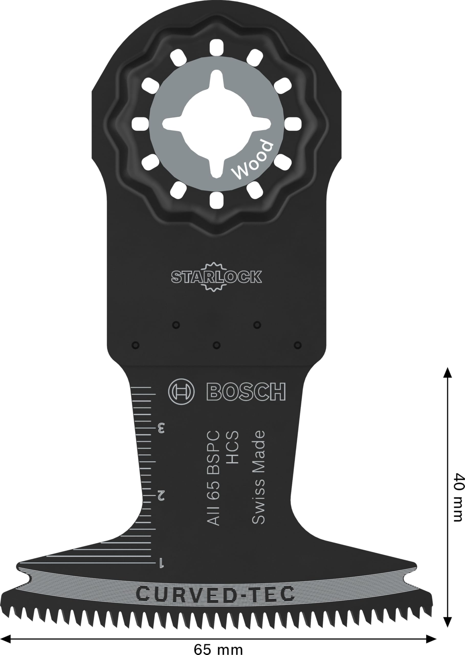 Bosch 5x Hoja de corte de inmersión AII 65 BSPC (para Madera dura, Madera blanda, Anchura 65 mm, Professional Accesorios Multiherramienta)
