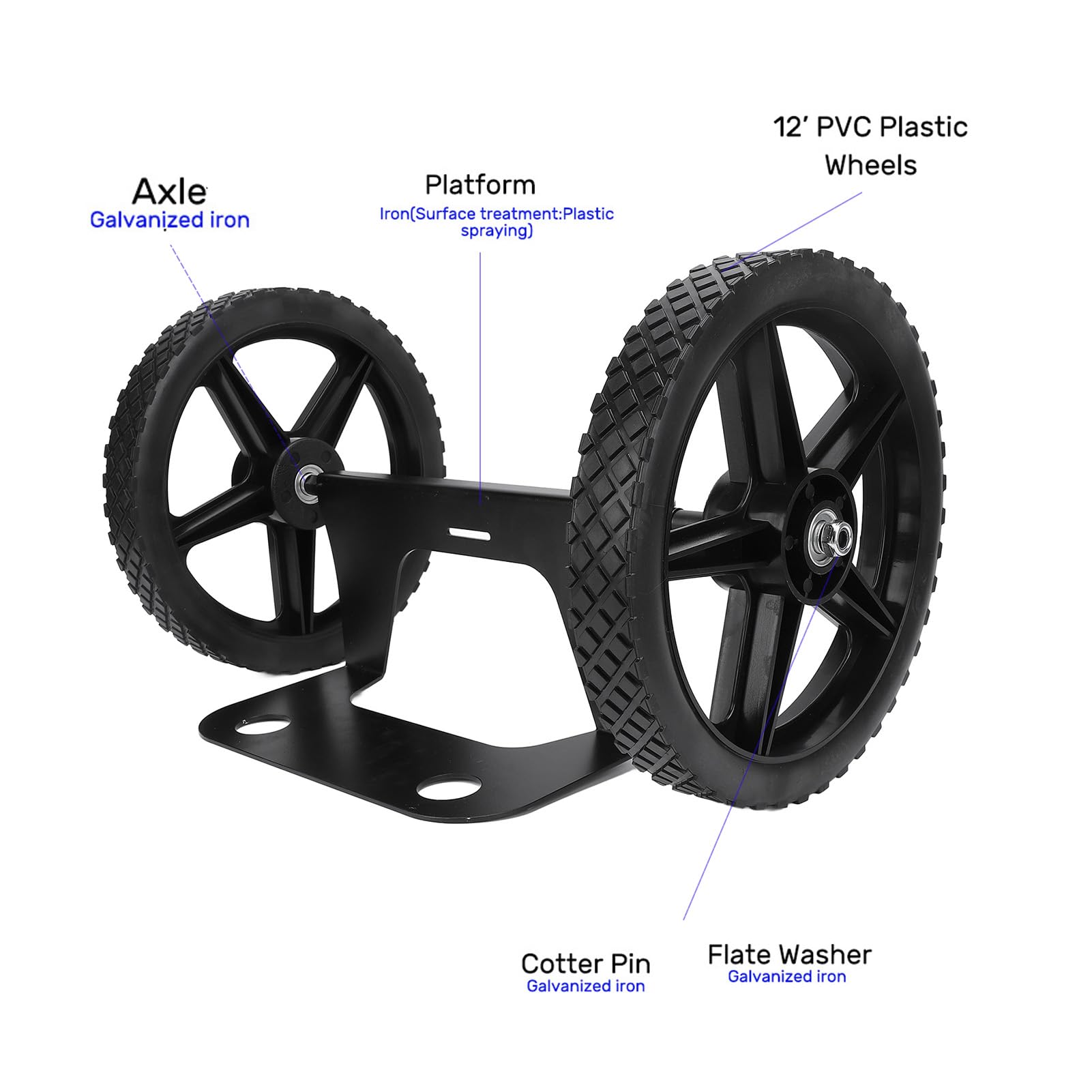 Cooler Cart Kit, 12 Heavy Duty Cooler Wheels & Ratchet Straps, Roller Accessories for Camping & Beach, Fits 15.5 to 17.5 Coolers, Complete Kit Includes Hardware