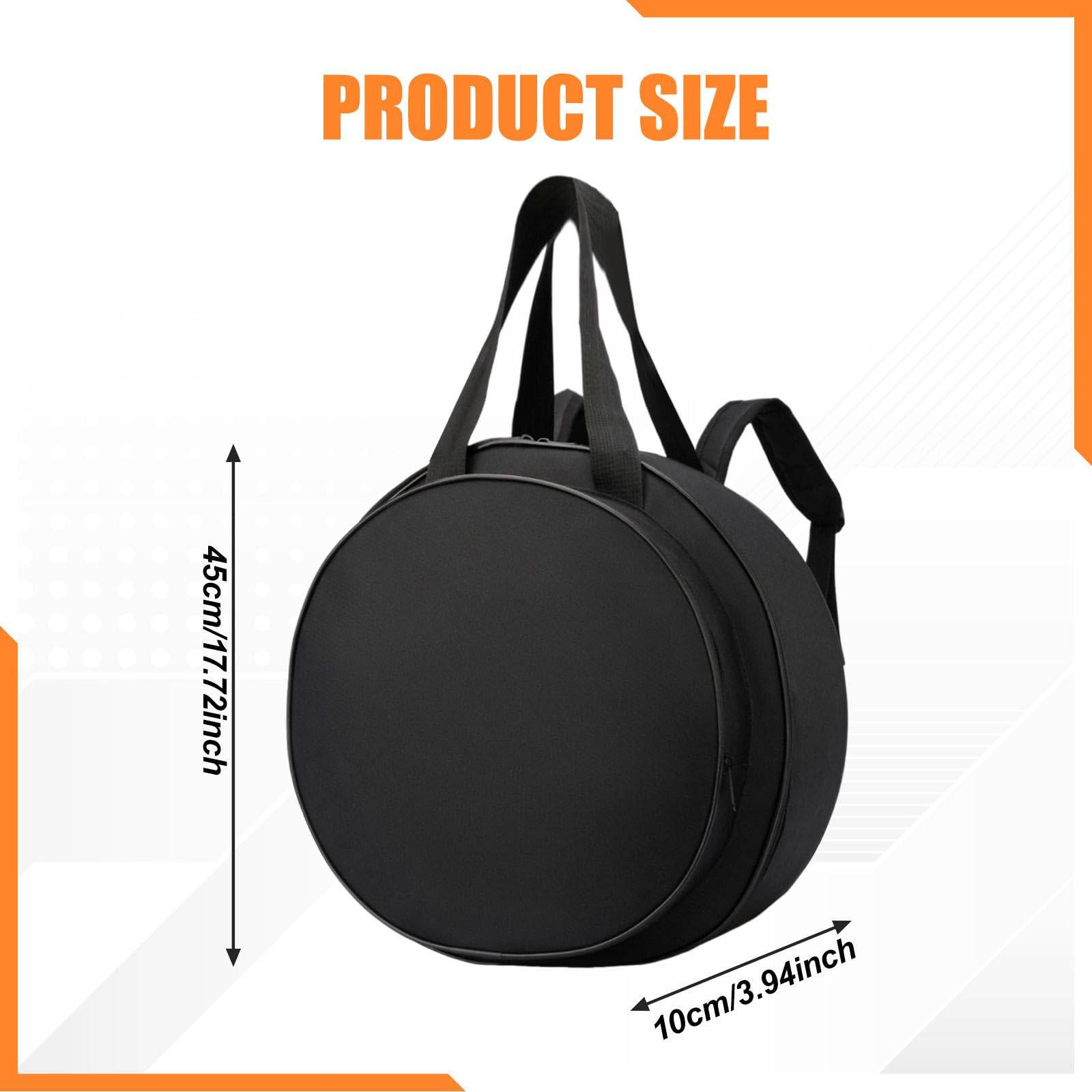 Gongtasche Trommeltasche Handtrommel Aufbewahrungstasche Wasserdicht Gepolstert mit Schultergurt für Proben Auftritte Musikunterricht Transport, Dia 17.7inch