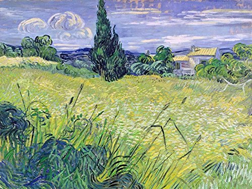 Toile paysage maïs vert Van Gogh encadrée : impression premium sur châssis bois