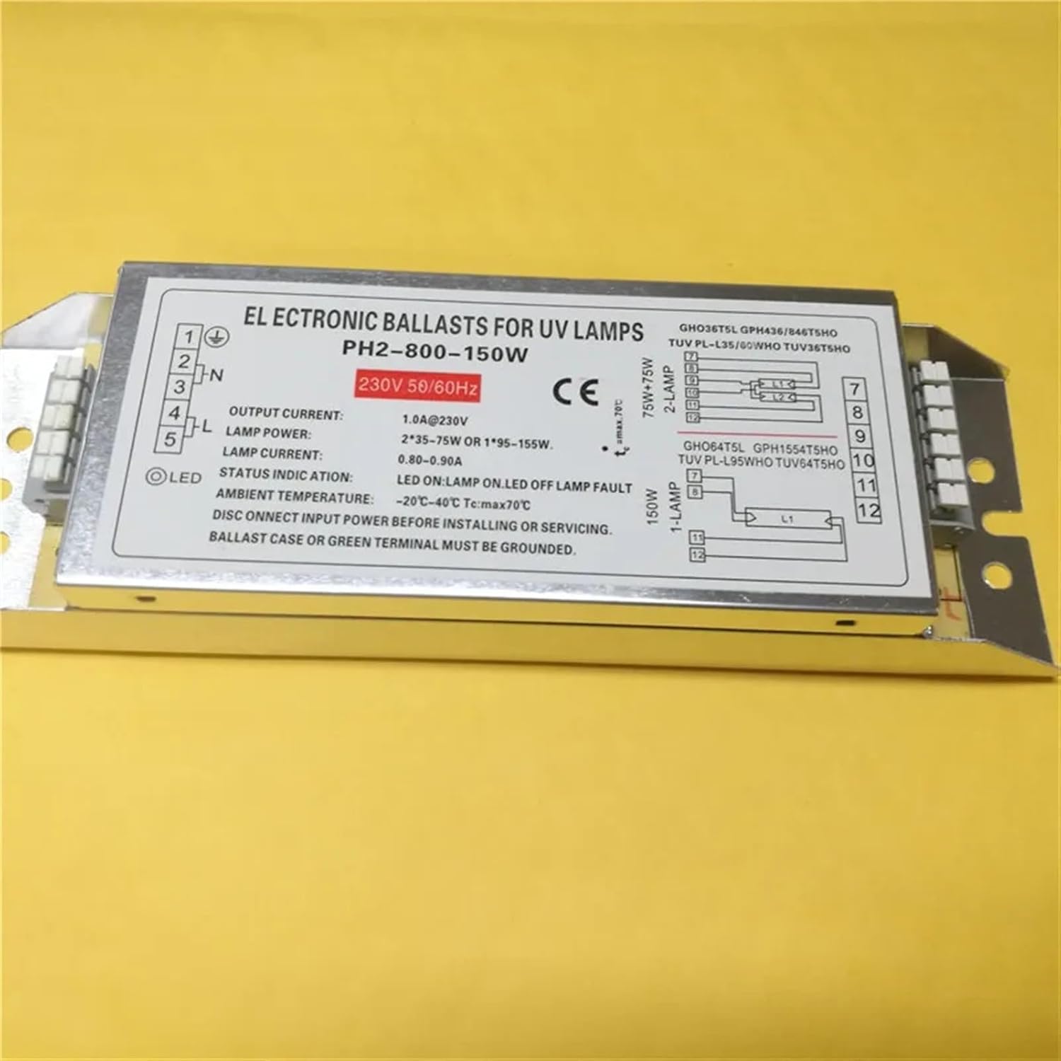 AC22V-240V 150W Electronic Ballast PH2-800-150W Exhaust Gas Treatment UV Light Oxygen Tube UV Rectifier 2/75W