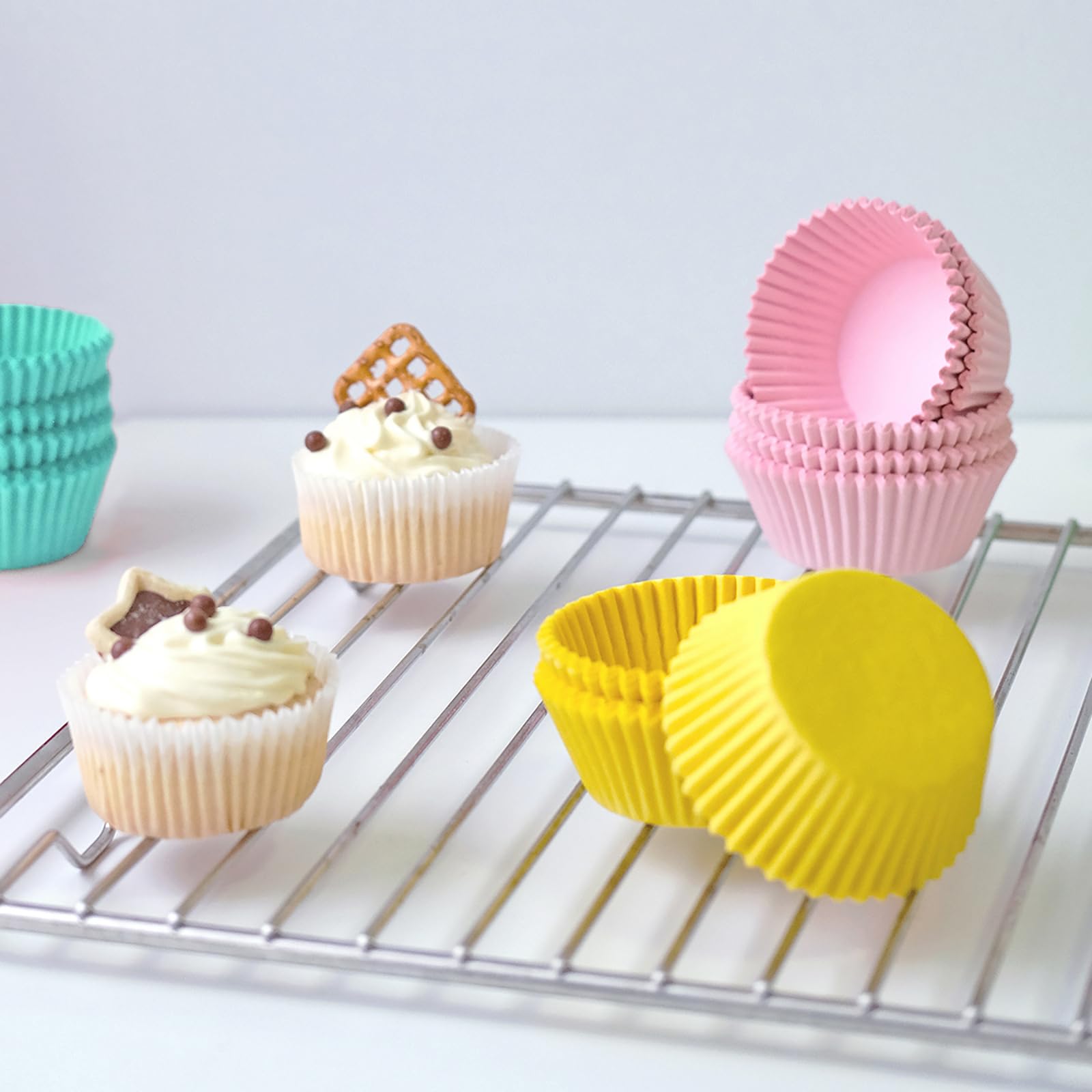 150 stuks cupcake-vormpjes, 7 x 6 x 5,5 cm muffinvormpjes, papier, 3