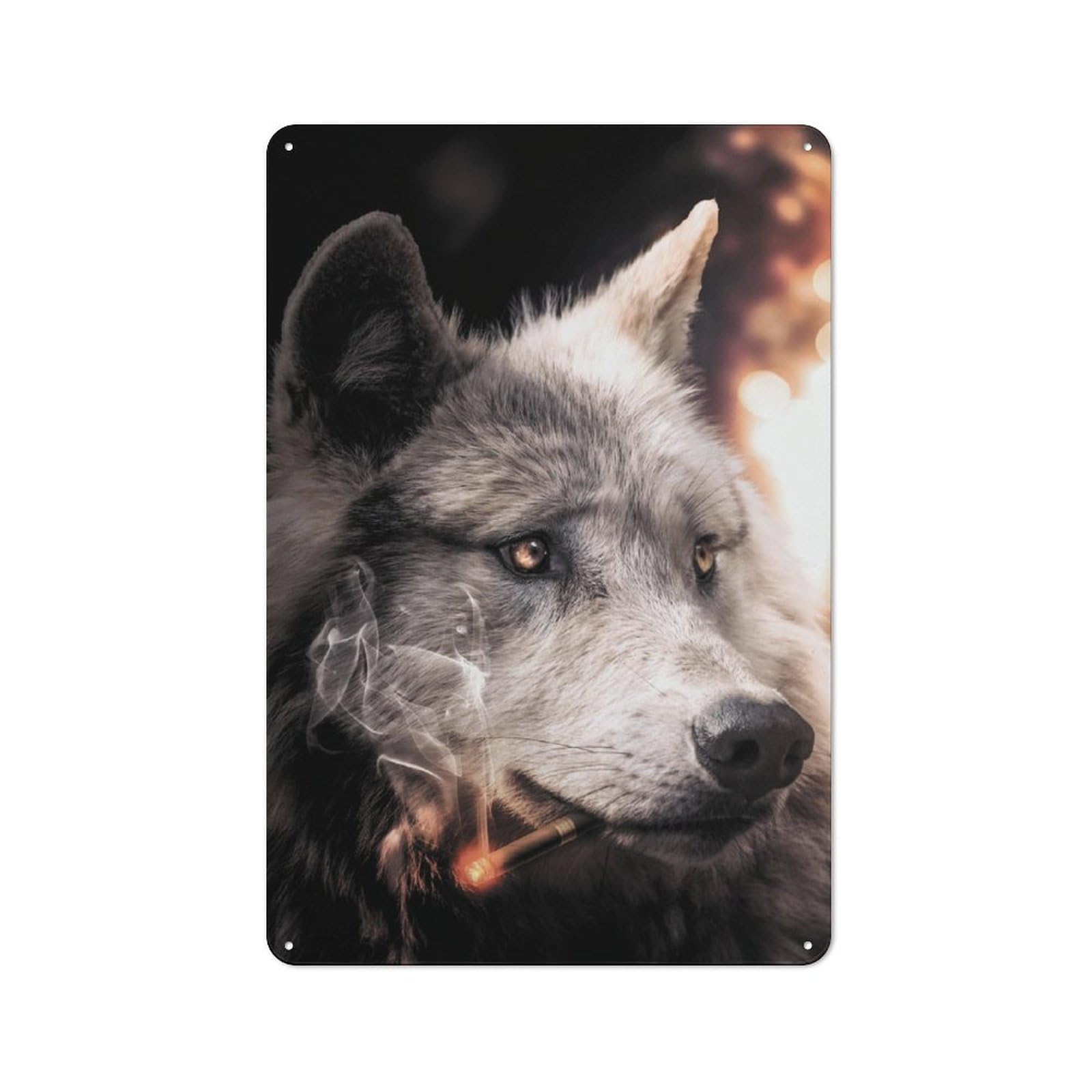Junmoney The Big Bad Wolf Metal Sign 30X20cm With For Pub Or Café, Retro Decor, For Cooler-Month Interiors With Retro Character