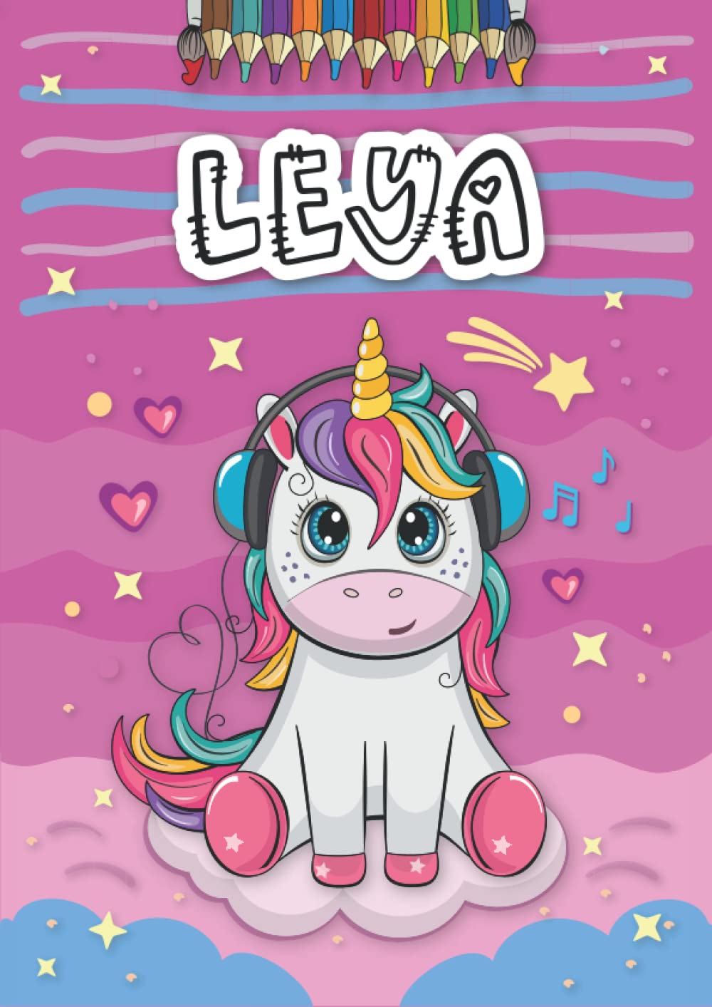 Independently published Leya: Livre de coloriage personnalisé pour Leya | Licorne | Cadeau d'anniversaire pour fille ... | 4 à 8 ans | 25 motifs de licorne avec le prénom Leya, Grand format A4 (21 x 29.7 cm)