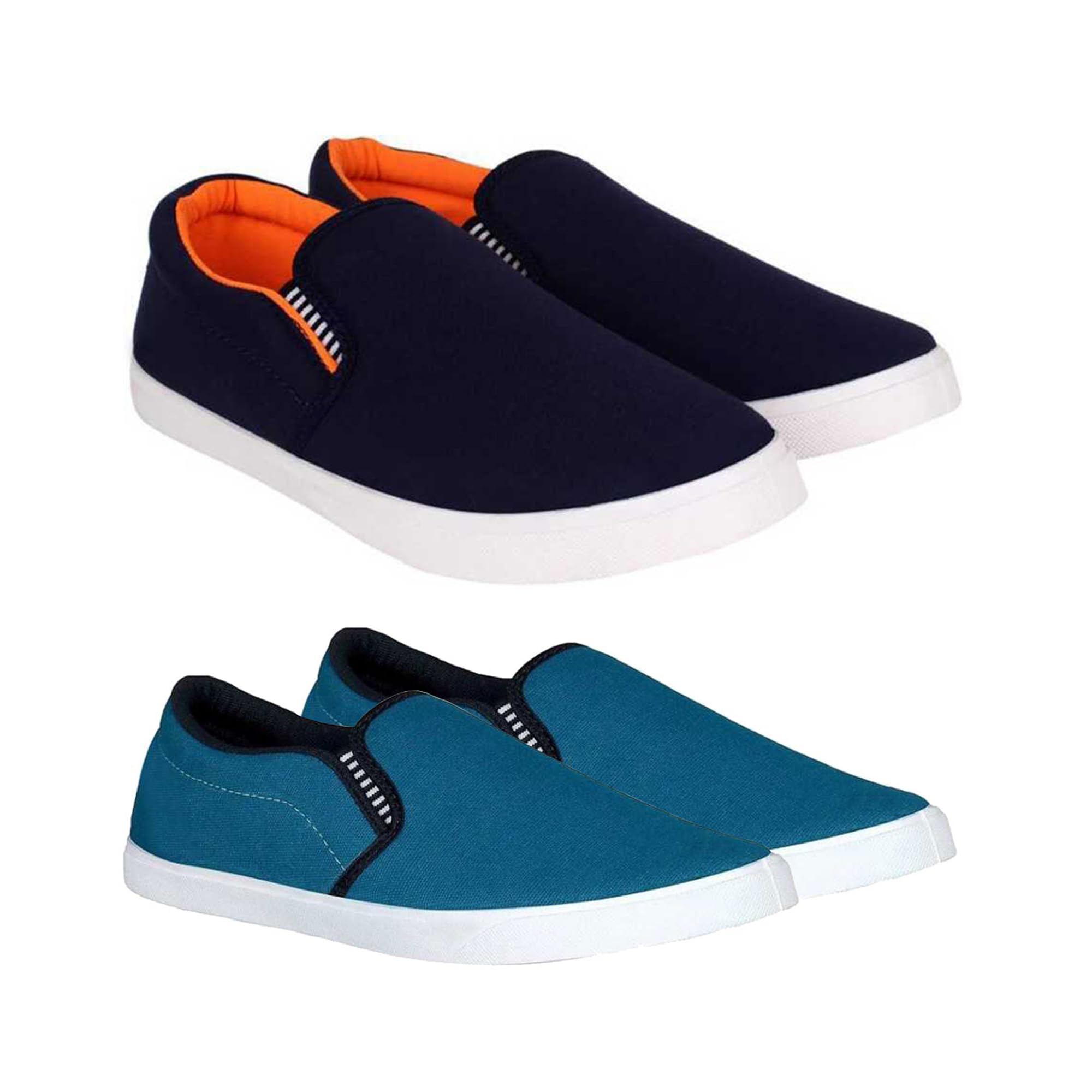 BRUTON Mens Canvas Firozi Casual Loafers and Sneakers - Pack of 2 (Firoji - Orange, Numeric_6) (B0BPXTP5W3) Amazon Price History, Amazon Price Tracker