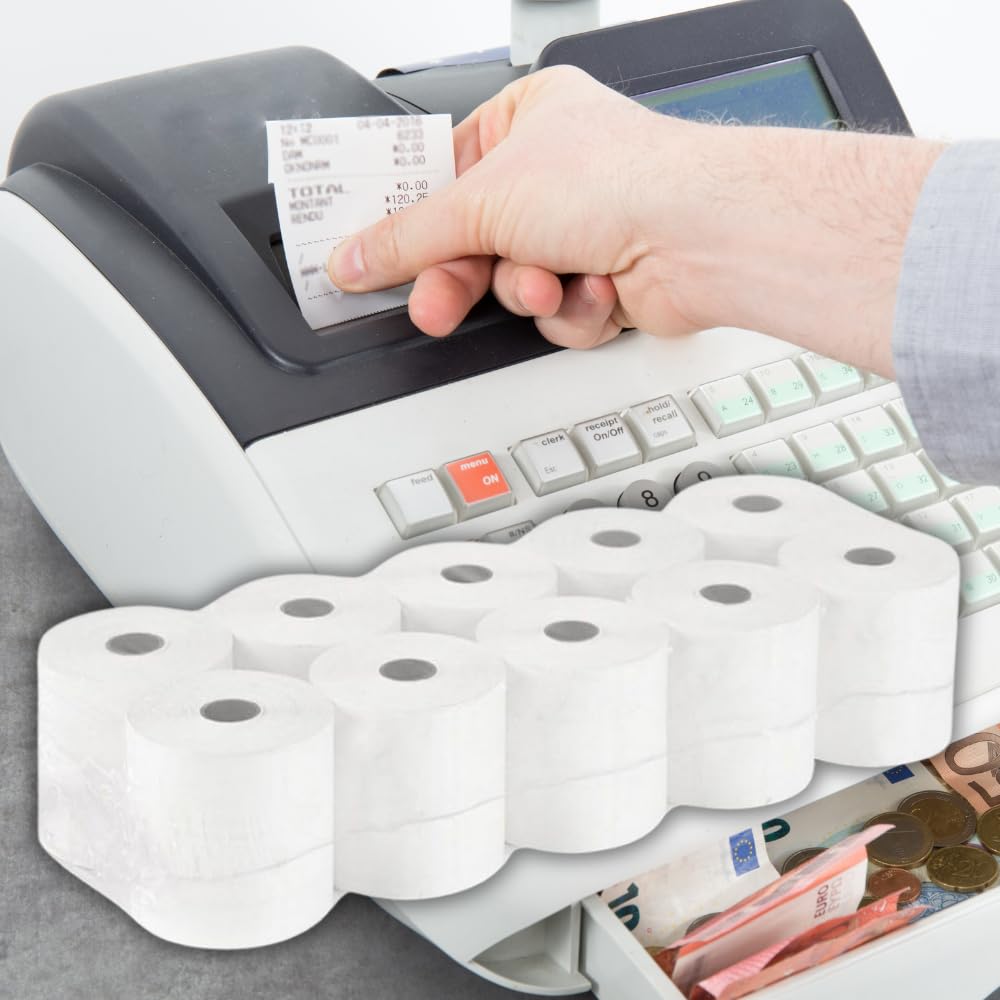 Carta Termica Fiscale 57x30 10 Rotoli Cassa Registratore Fiscale OMOLOGATI
