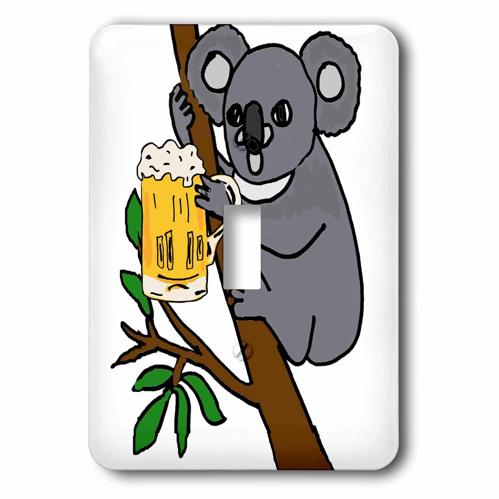 Interrupteur à bascule simple ours koala et bière plaque murale décorative design humoristique