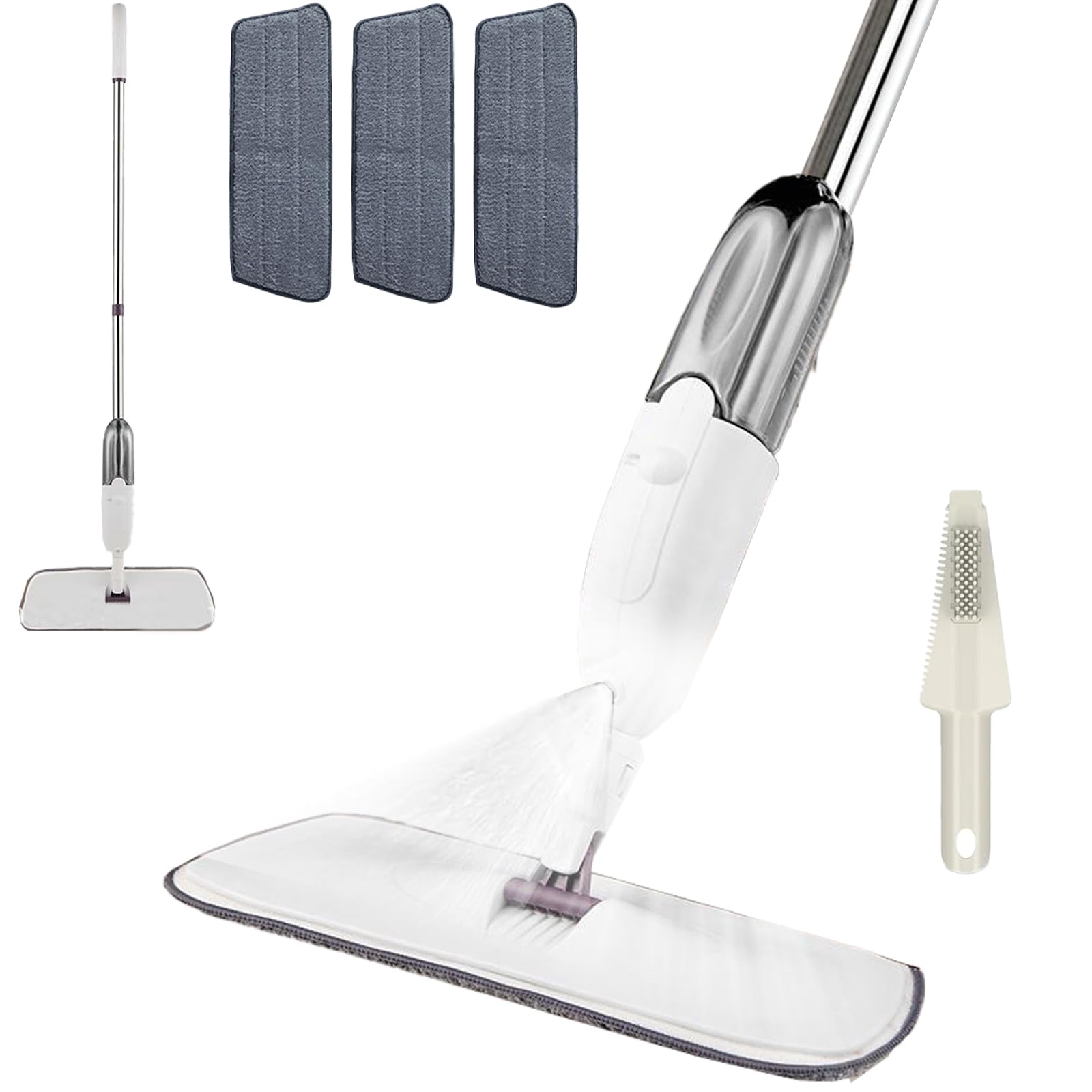 EytzptoSpray Mop for Floor Cleaning, Microfiber Spray Mop with 350ml Refillable Bottle and 3 Washable Mop Pads Flat Mops for Kitchen Wood Floor Hardwood Laminate Ceramic Tiles Floor Dust Cleaning