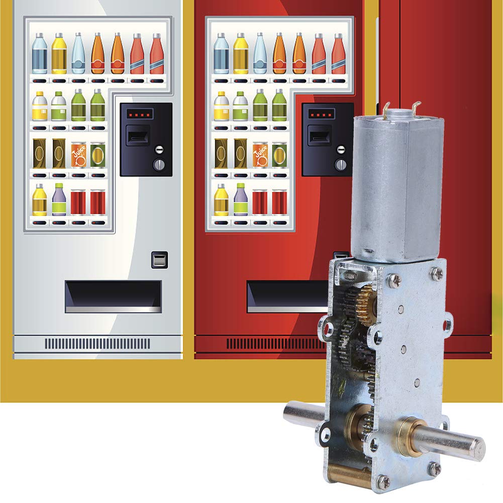 Leapiture Worm Gear Motor Worm Gearbox Motor High Torsion Versatile Stable for Display Stand Electric Curtains 12V 0.5A WGF180 55 (K)