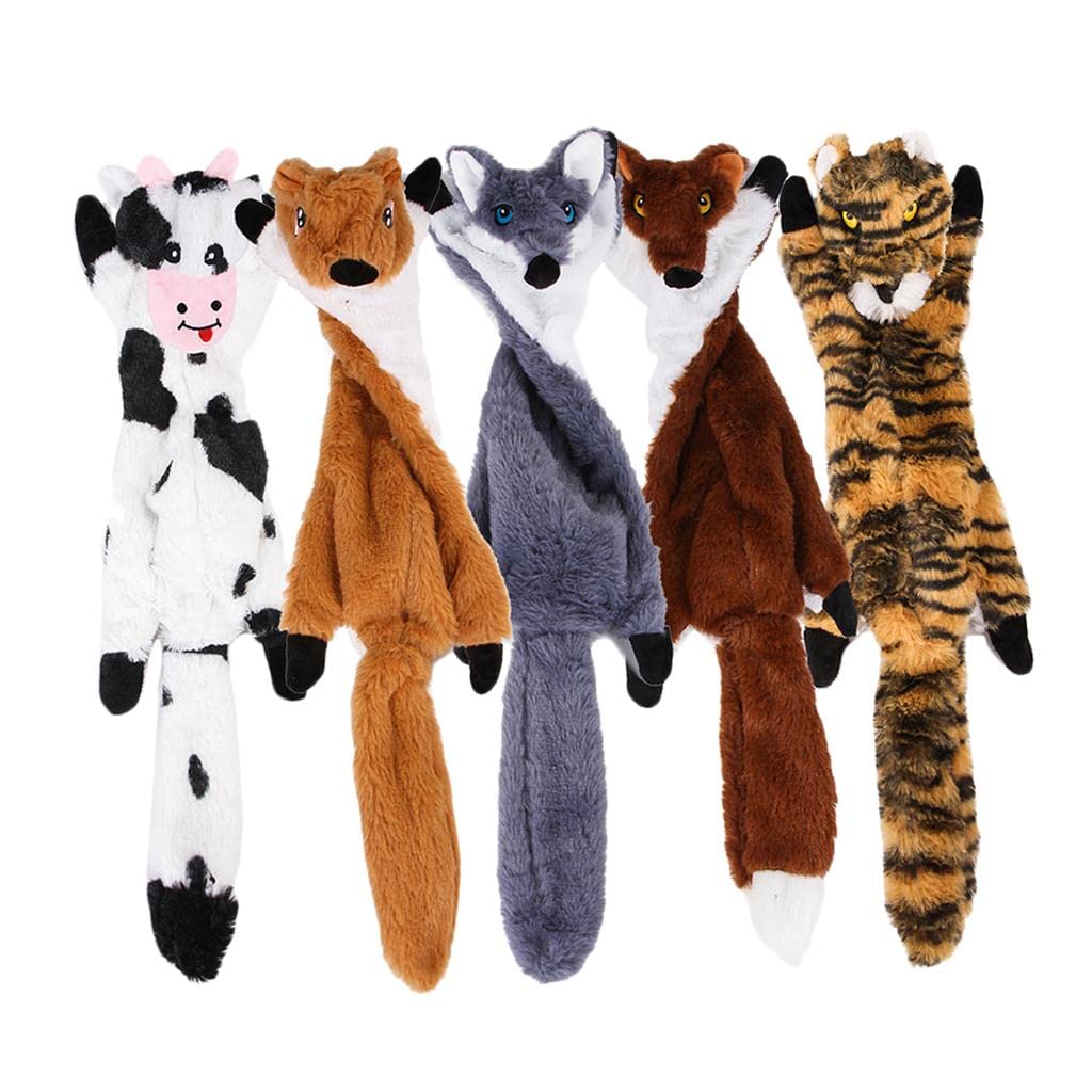Lot de 5 jouets couineurs pour chien sans rembourrage