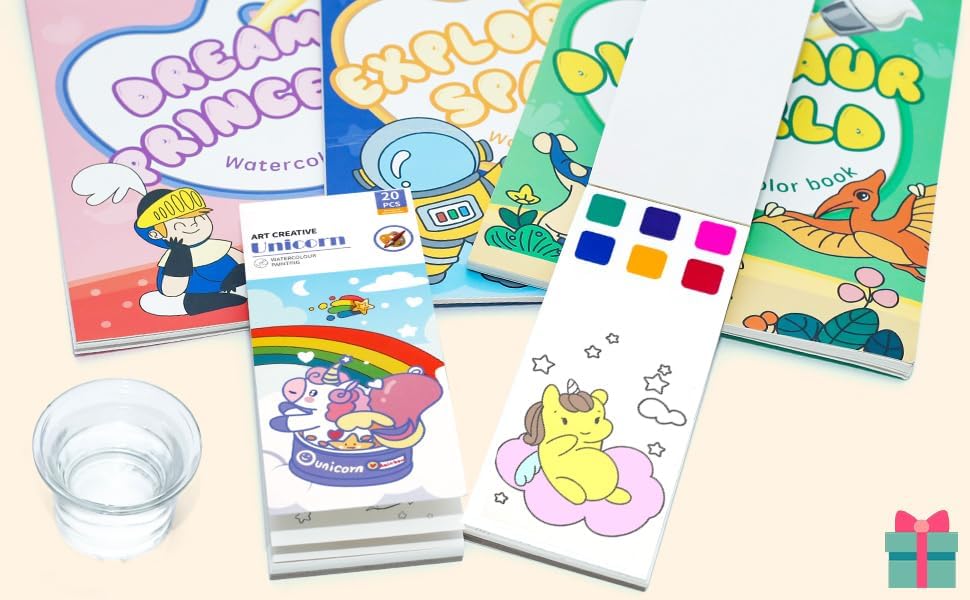 Miniatura 7 de Libros de pintura con agua, libro para colorear de acuarela para niños de 4 a 8 años, libro de pintura de acuarela para niños pequeños, libro de