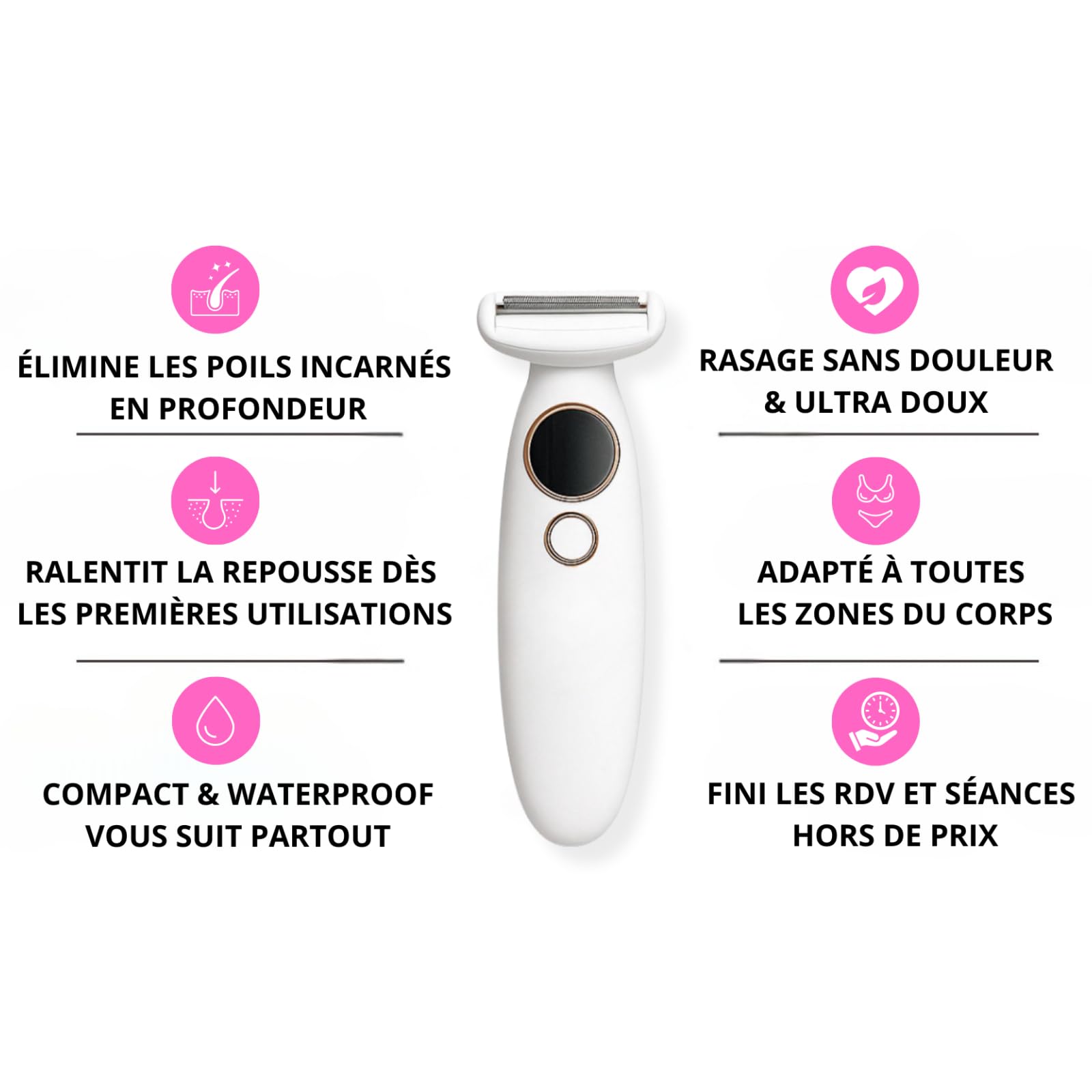 rasoir femme 5 en 1，rasoir femme 5 en 1 etanche，Rasoir Électrique pour Femmes, Rechargeable USB, Tondeuse Intime pour Visage, Bras, Jambes, Aisselles