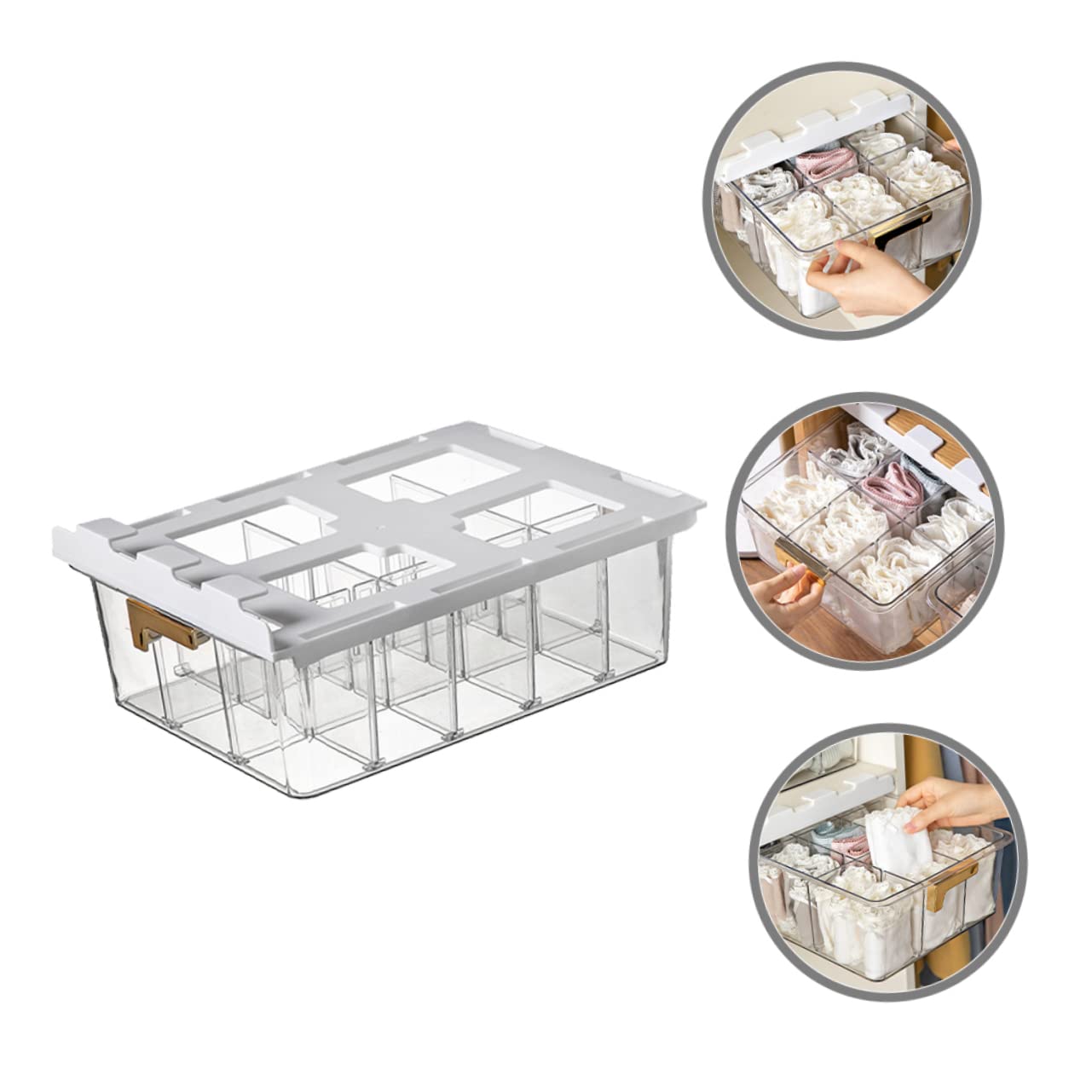 Alipis Scatola Organizer per Armadio Multi-griglia Coperchio Pet 6330