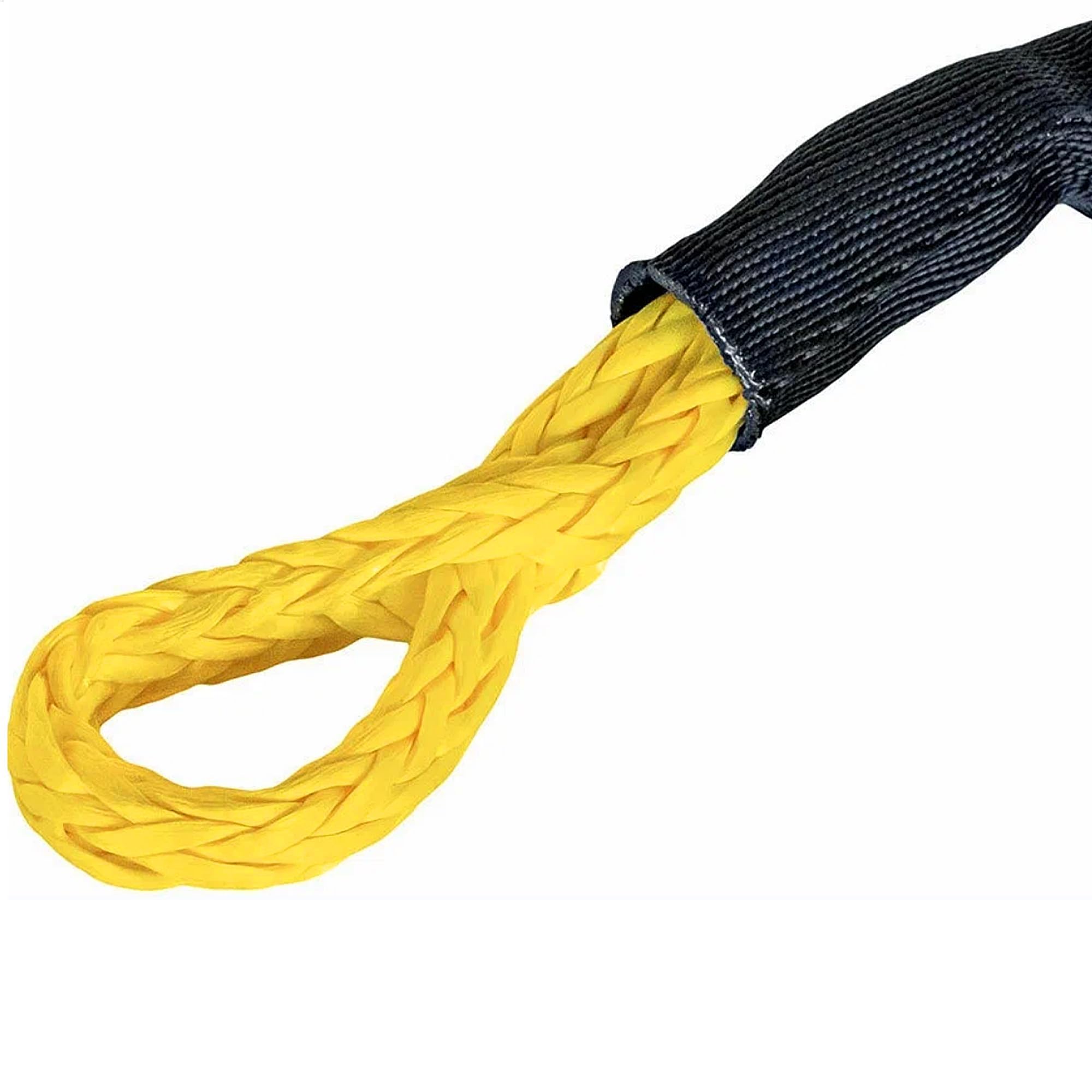 Produktbild von 2 Stück Softschäkel Gelb 12 Mm X 55 Cm – 17 T Bruchlast, Mit Schutzhülle, Für Offroad-Bergung, Boot & Camping