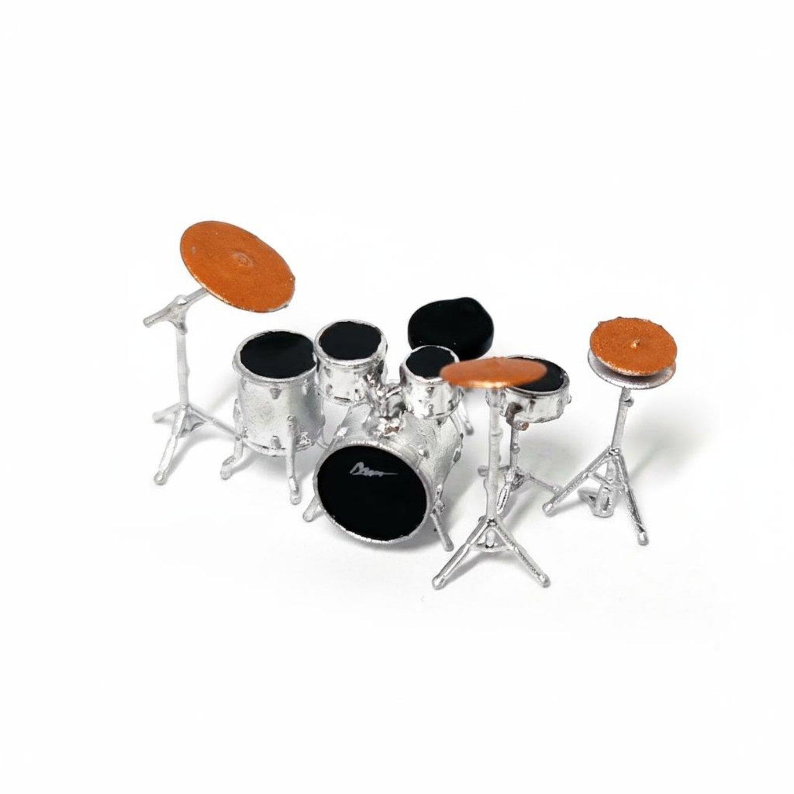 SECRET DESIRE 1:64 Scale Band Figures High Detail Rock Band Miniature Figurines Detailed Mini Guitarist and Drummer Set for Collectors, Diorama Black Drum Kit-picture-12