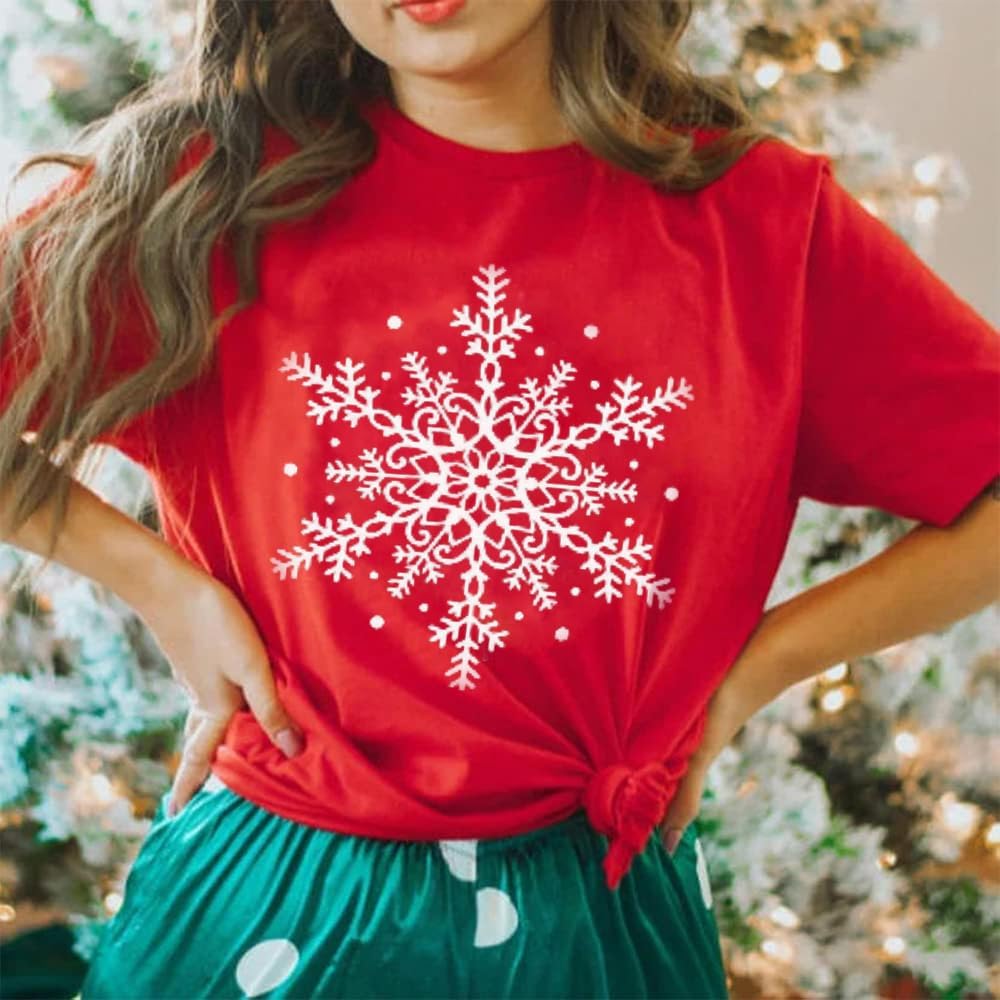 Christmas Shirts for Women Winter Short Sleeve Xmas Tee Tops - Image 2