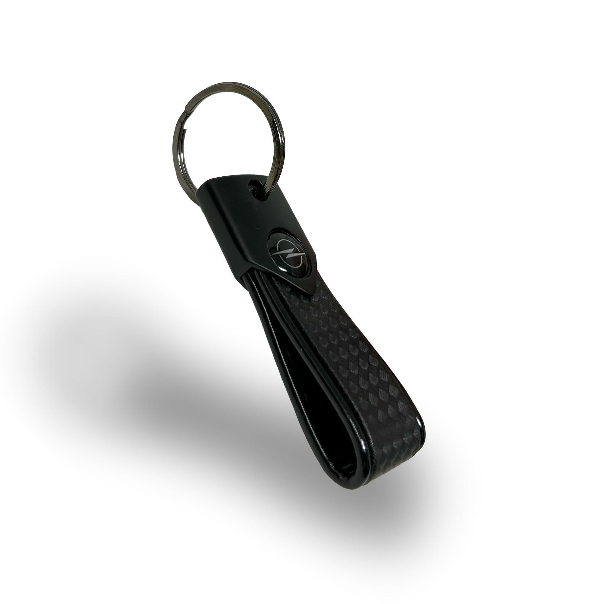 Llavero para Coche Compatible con Opel, Resistente y Duradero, Cierre con Anilla,, 90 x 20 mm (Negro Logo Negro)