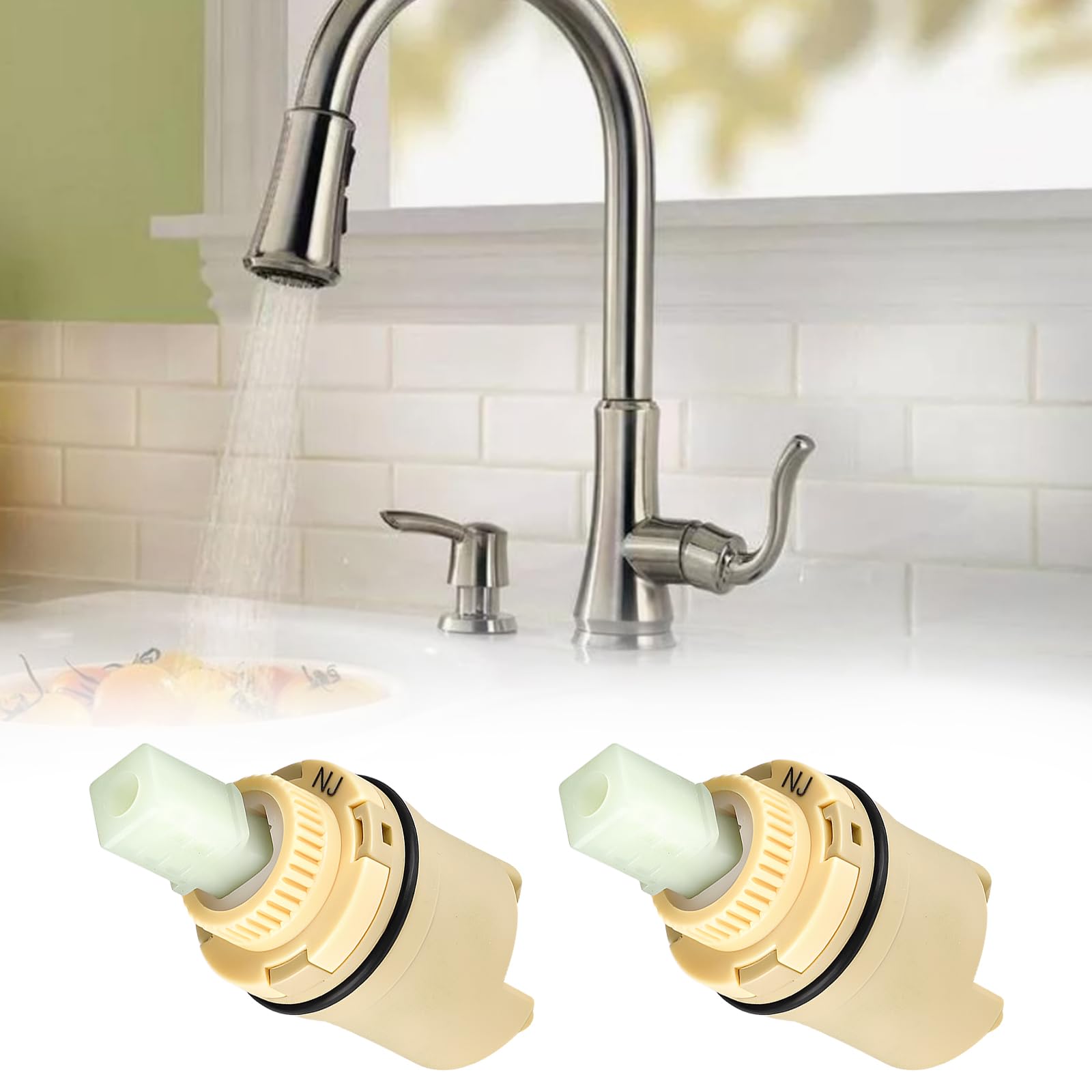 OTOTEC 2 Pezzi Di Ricambio Per Cartuccia In Ceramica Da 25 Mm Per Rubinetti Da Cucina E Lavandini Da Bagno