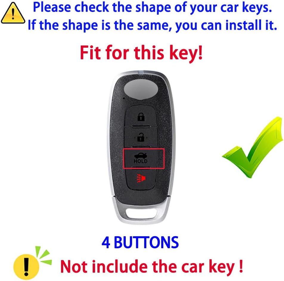 Leather Protection Car Key Fob Cover Case Compatible with Nissan Ariya B9 X-Trail T32 Rogue Sentra Kicks Altima Murano Armada Pathfinder 2025 Drop-Proof Key Shell Key Holder 4 Buttons-B Orange