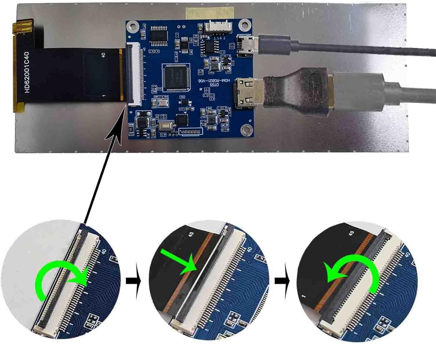 6.2" 6.2 in 360x960 430 nits IPS MIPI LCD Square Screen Panel and Controller Board 40 pins