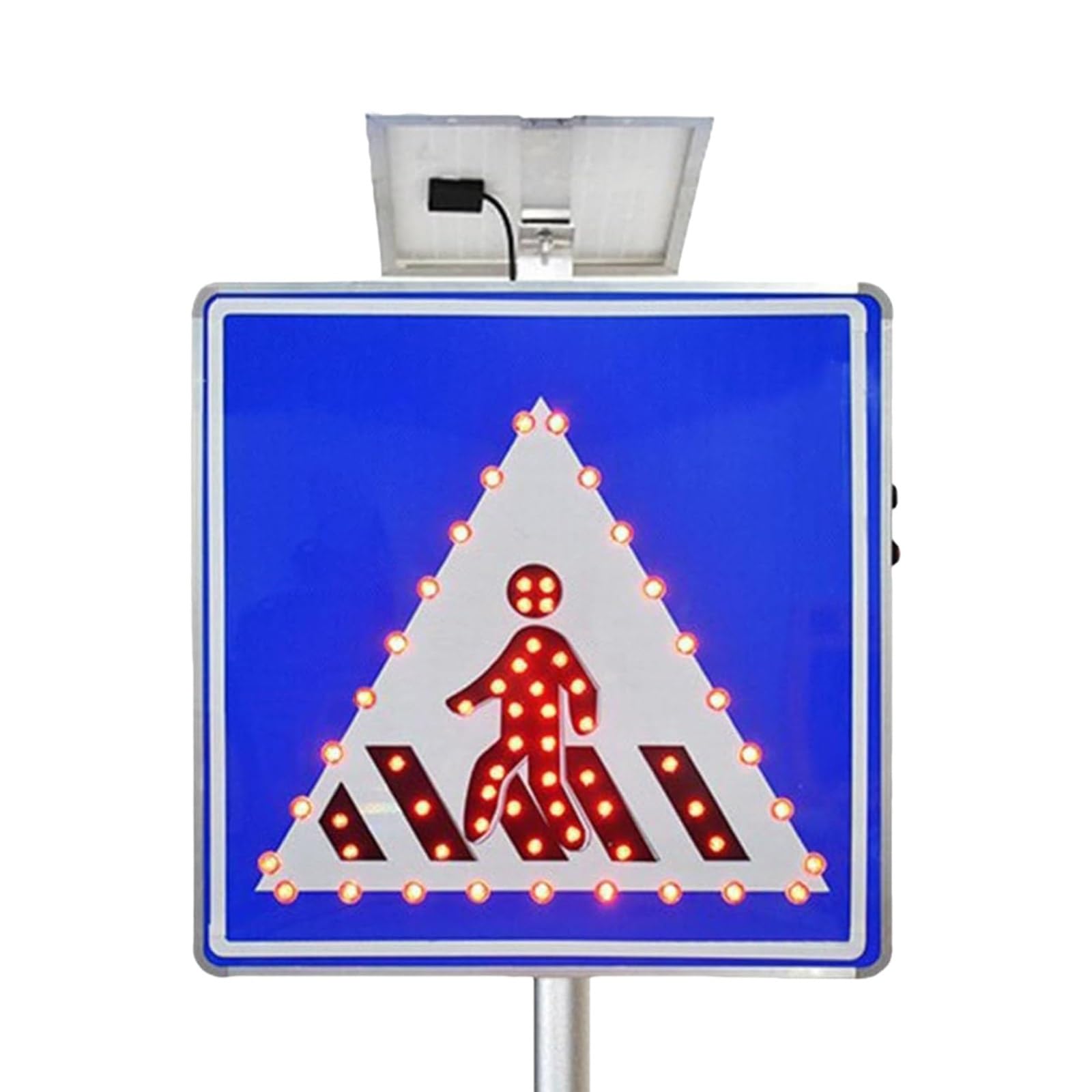 Cartel Paso Peatonal Solar LED Señalización Vial Luminoso Intermitente Para Seguridad De Peatones En Escuelas Estacionamientos áreas Urbanas Y Cruces Peatonales(32in)