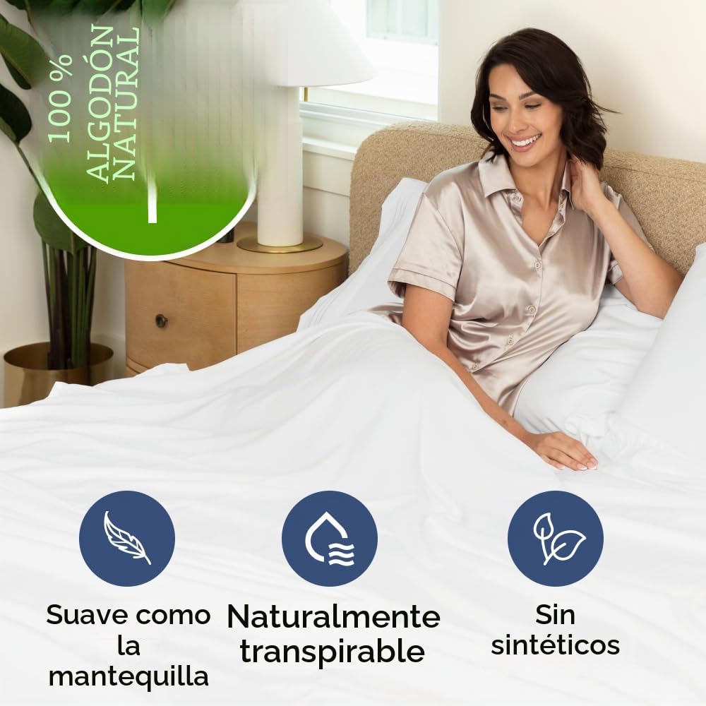 Juego de sábanas de algodón de 400 hilos 100% algodón 400 hilos algodón satinado sábanas de algodón de bolsillo profundo algodón sedoso y suave sábana de algodón de calidad hotelera para camas Queen