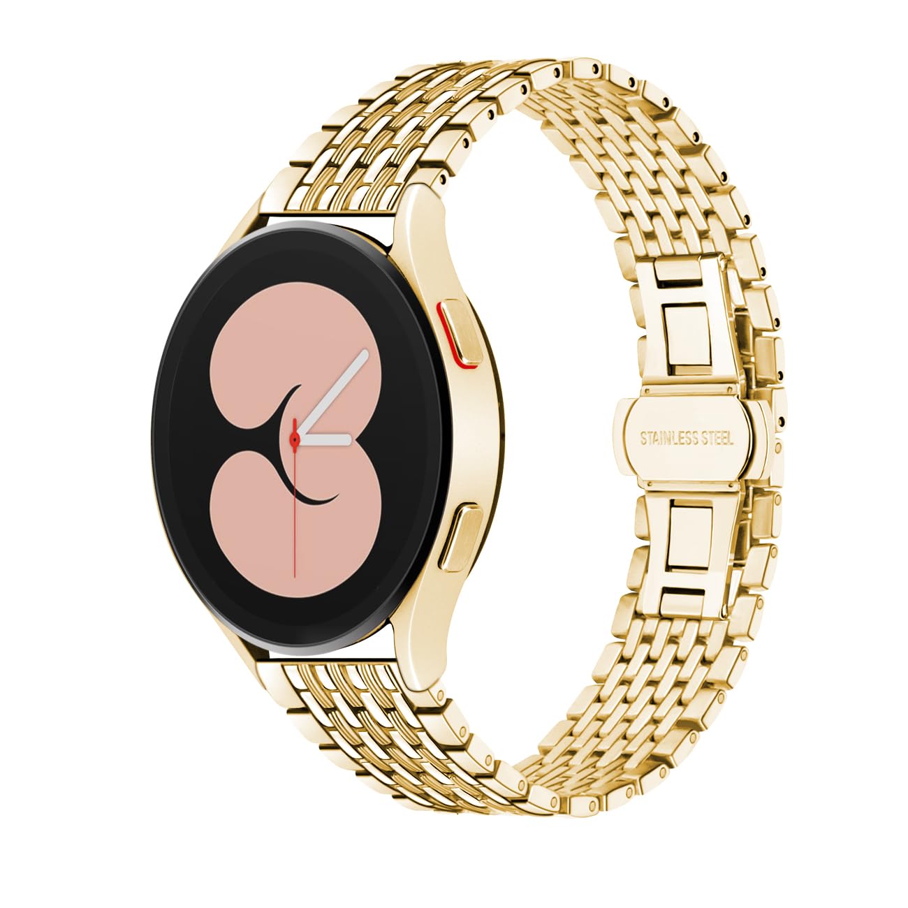 Juntan Stainless Steel Bands Compatible with Samsung Galaxy Watch 4 Band 40mm 44mm/Galaxy Watch 4 Classic Band 42mm 46mm/Galaxy Watch 5 Bands, Quick Release 20mm Metal Sport Straps for Women Men